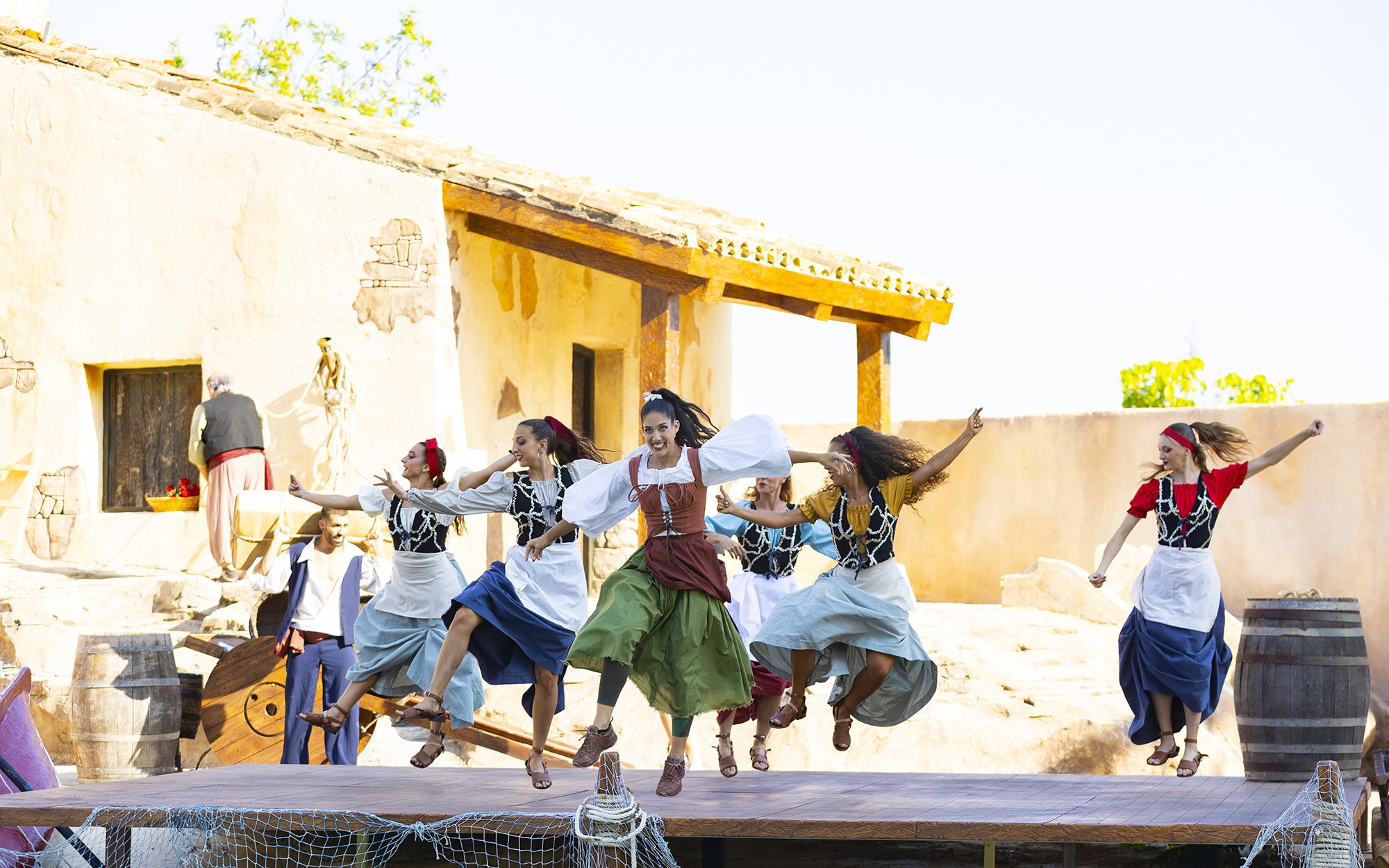 Dancers performing traditional routine at Terra Mitica Benidorm.