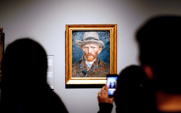 Van Gogh's self-portrait displayed at The Van Gogh Museum, Amsterdam.