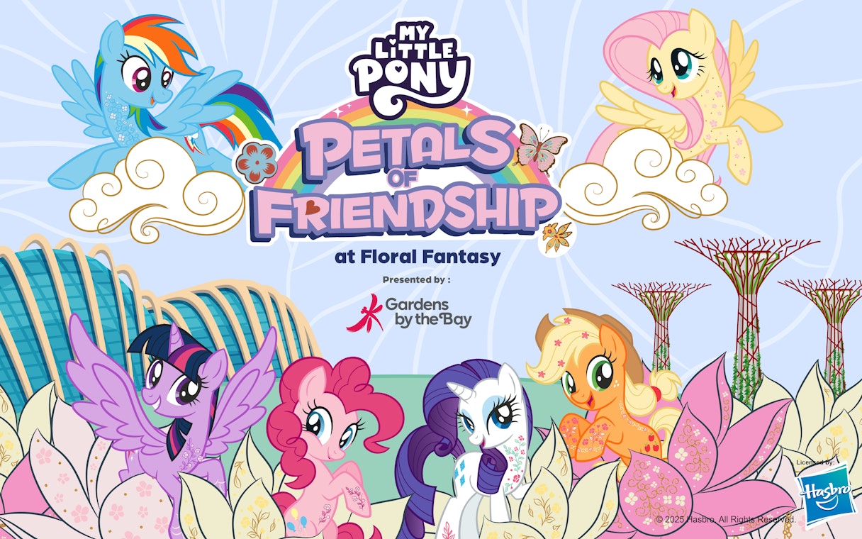 My Little Pony characters at Gardens by the Bay's Floral Fantasy event.