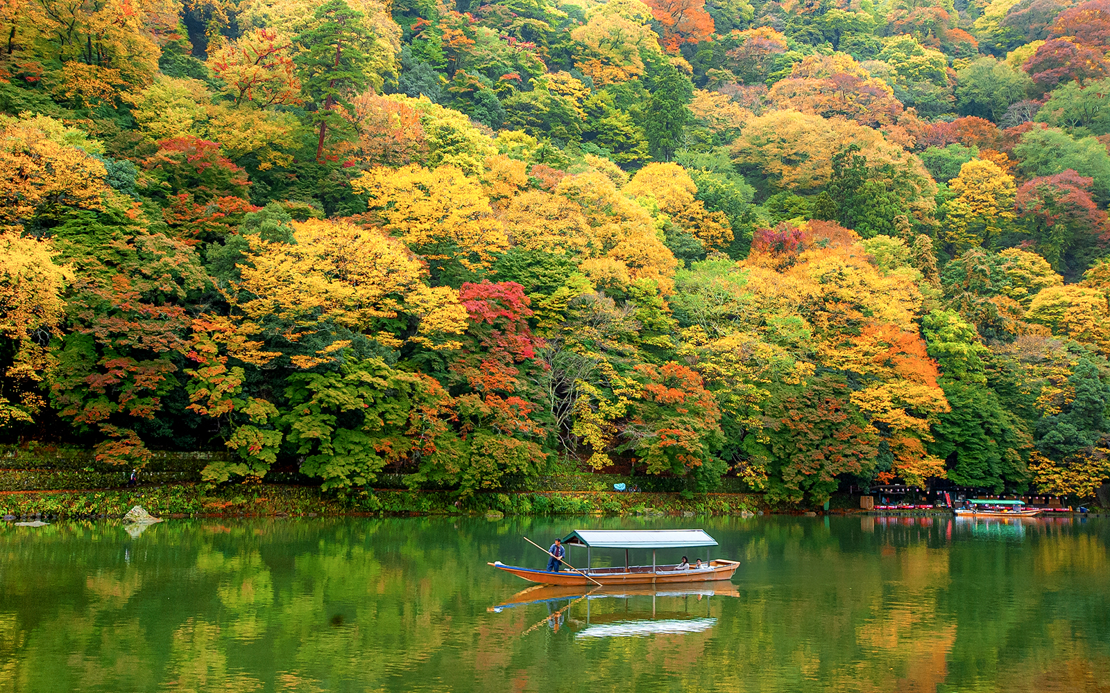 Hozugawa rivier (zichtbaar tijdens de hele reis)