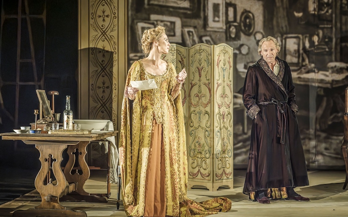 Performers on stage in Grace Pervades West End show, London.