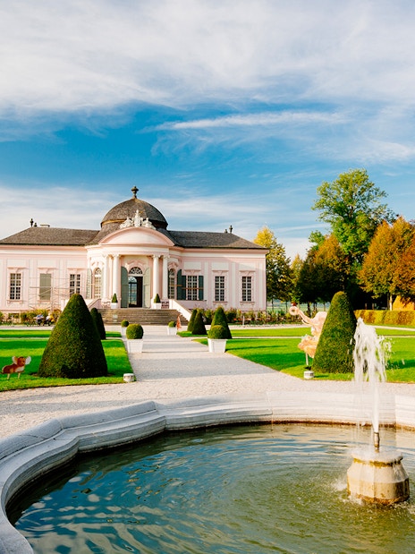 Baroque pavilion and fountain in a garden setting, Wachau Day Trip, Melk.