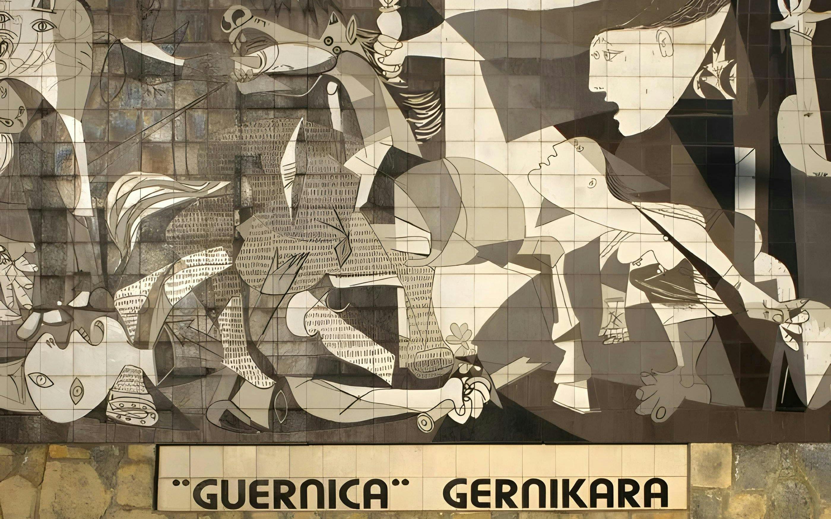 Pablo Picasso's Guernica mural depicting war chaos and suffering.