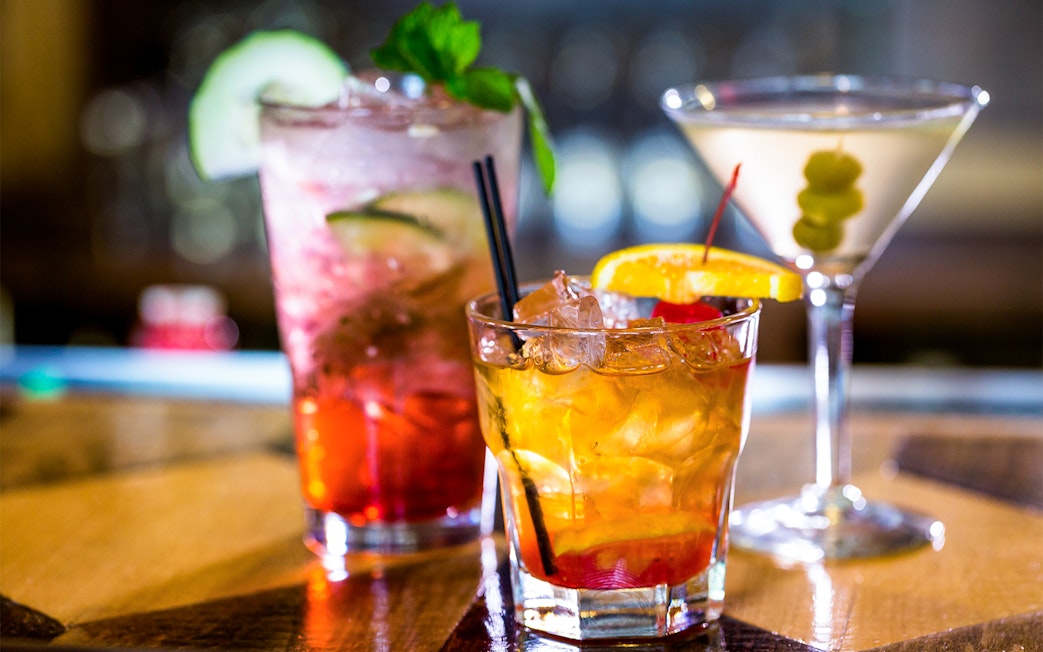 Cocktails on a table at Eureka Skydeck Restaurants, Melbourne.