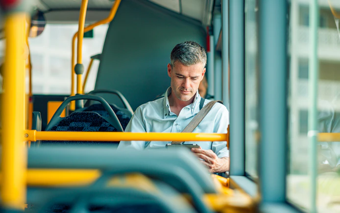 Man using public transport in Florence, Italy, part of the Florence City Pass experience.