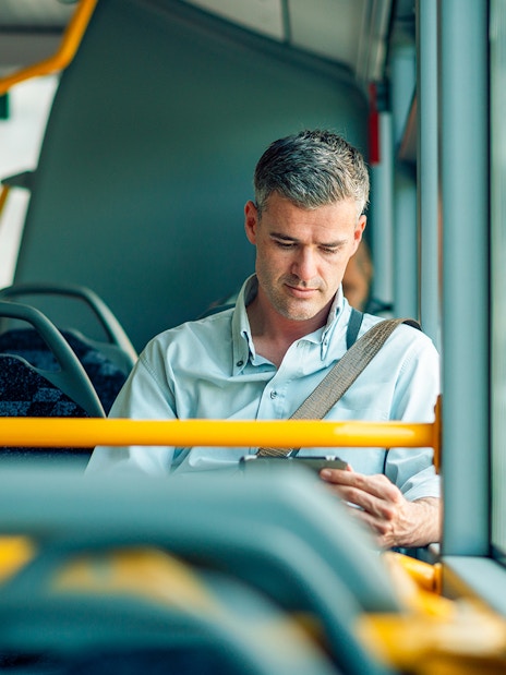 Man using public transport in Florence, Italy, part of the Florence City Pass experience.