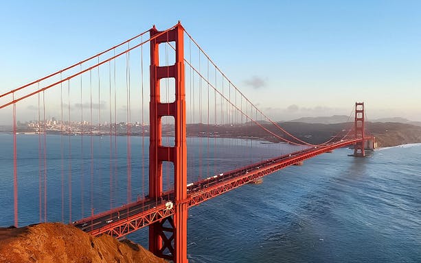 Golden Gate Bridge view during Alcatraz Tour with Muir Woods and Sausalito.