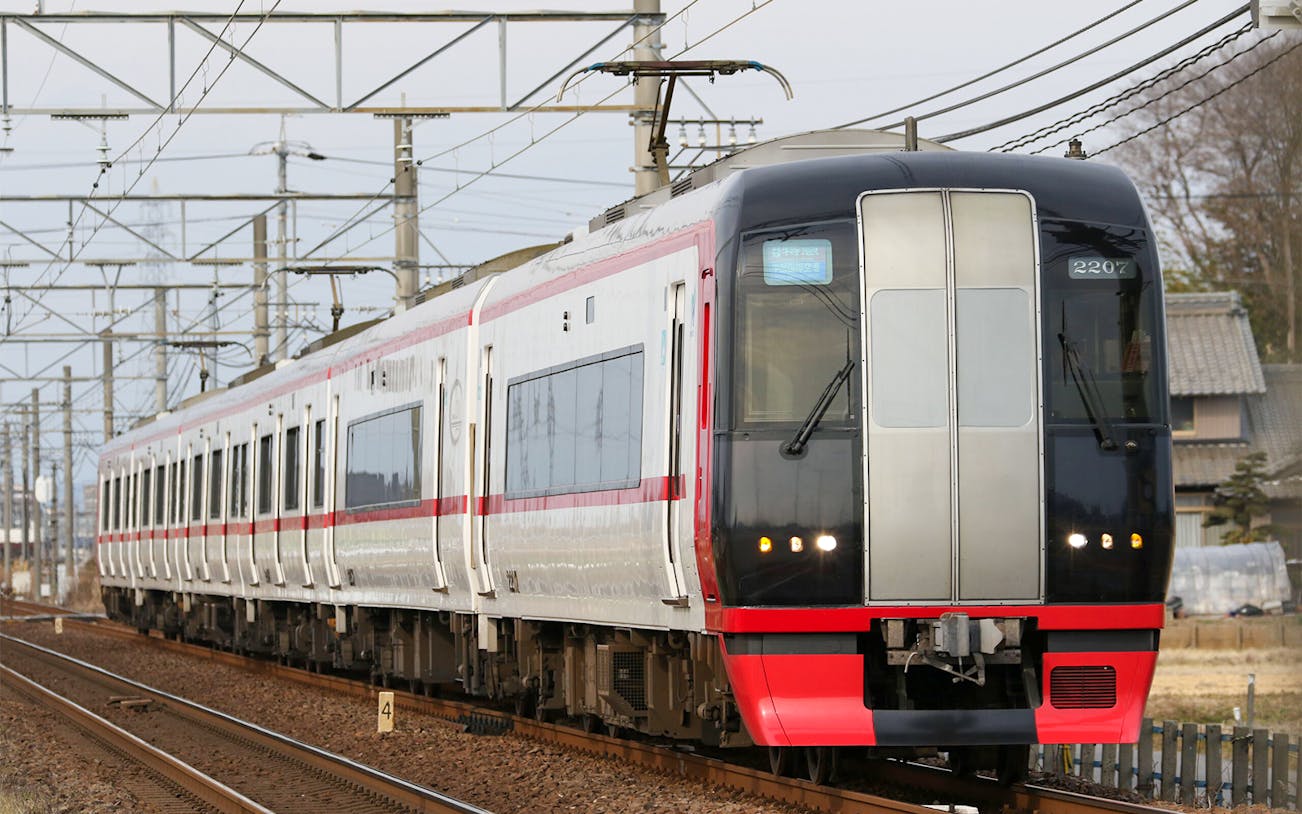Train traveling from Central Japan International Airport to Nagoya City.