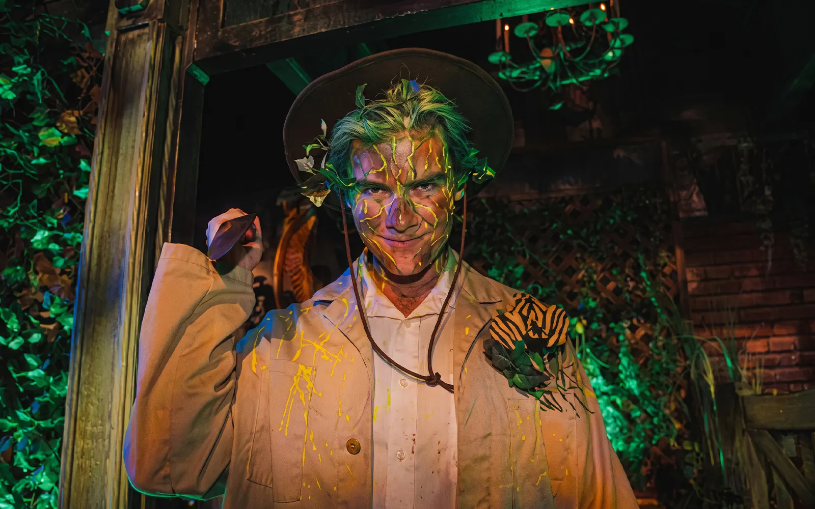 Performer in costume at Howl-O-Scream event, SeaWorld San Diego.