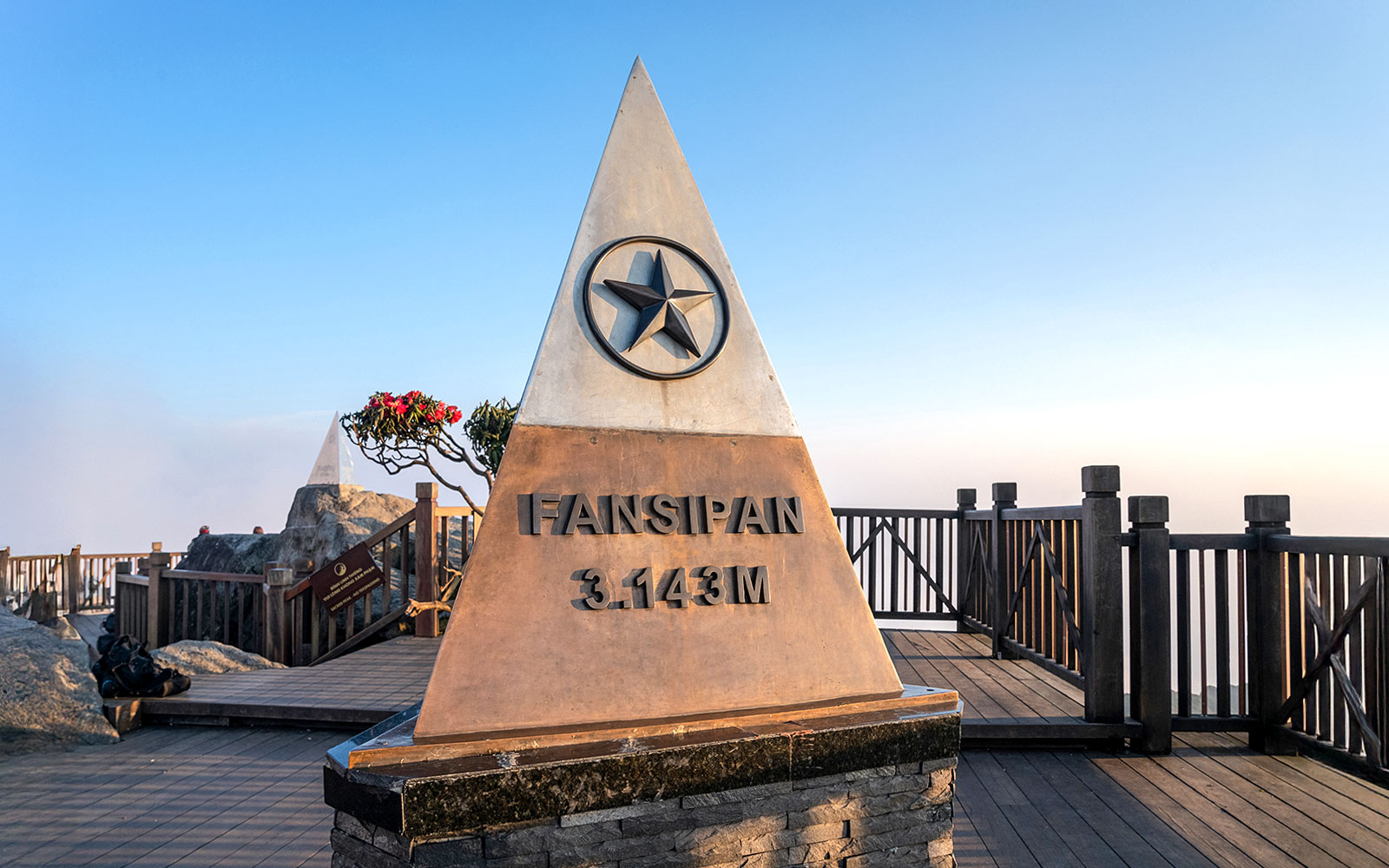 Fansipan summit marker at Sun World Fansipan Legend, Vietnam.