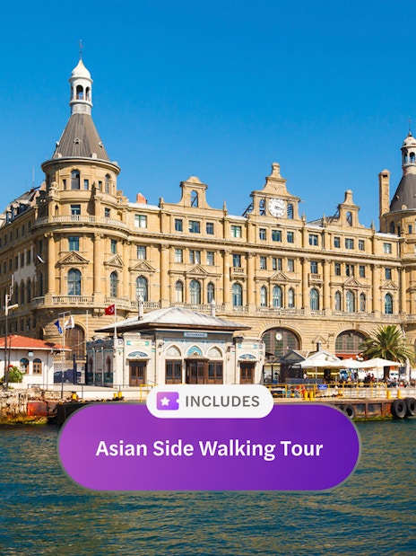 Istanbul ferry near Haydarpasa railway station on Asian Side walking tour.