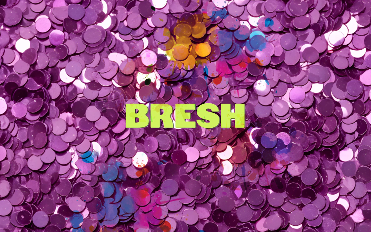 Bresh logo on a colorful confetti background for Amnesia Ibiza Thursday event.