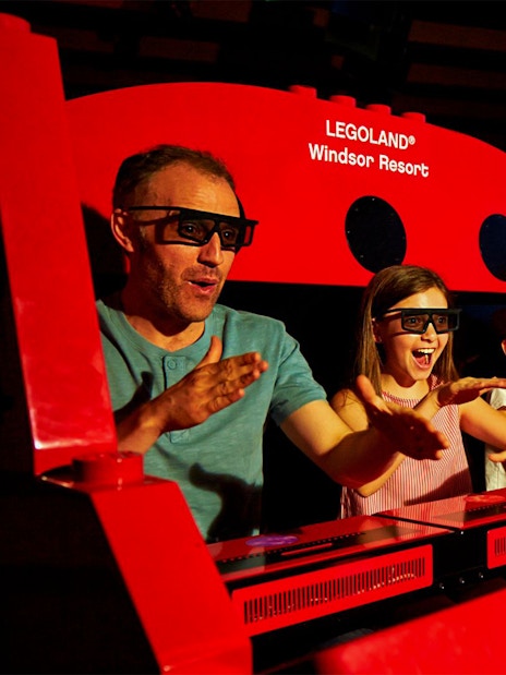 Family enjoying 4D ride at LEGOLAND® Windsor Resort.
