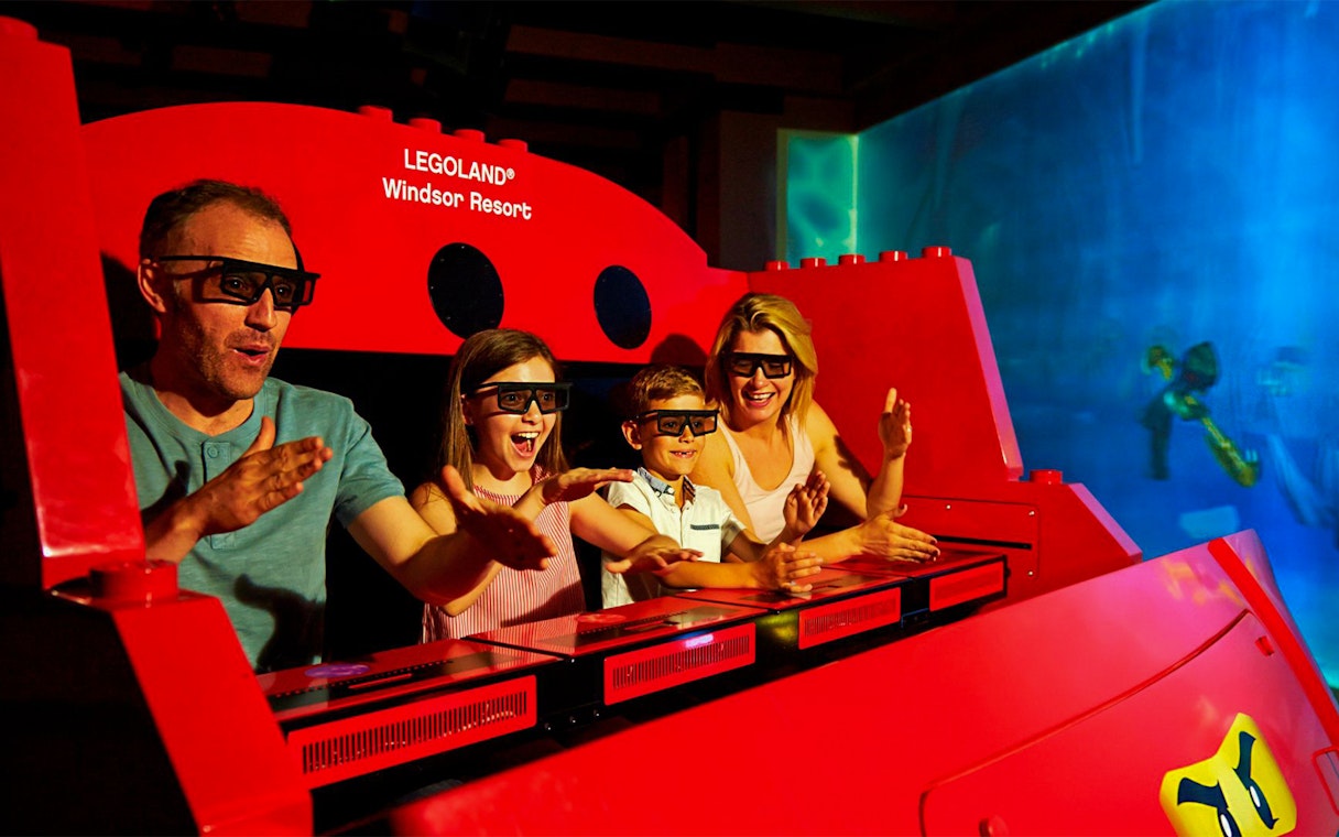 Family enjoying 4D ride at LEGOLAND® Windsor Resort.