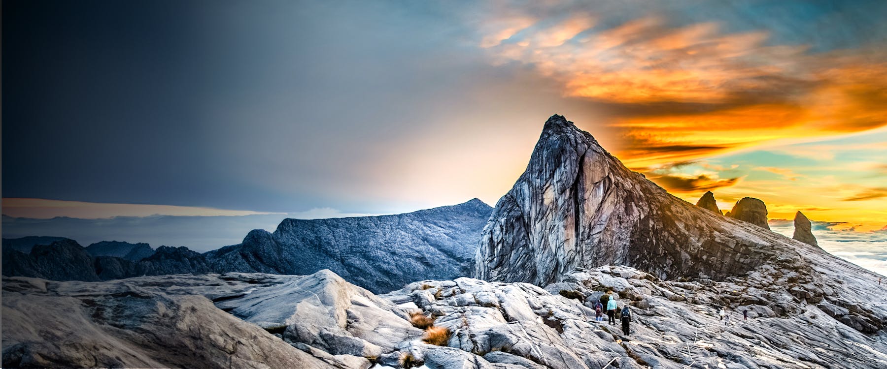 Mount Kinabalu view with lush greenery in Sabah, Malaysia.