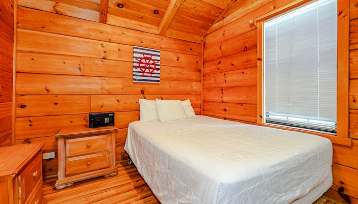 Wooden cabin from the inside in a cozy setting