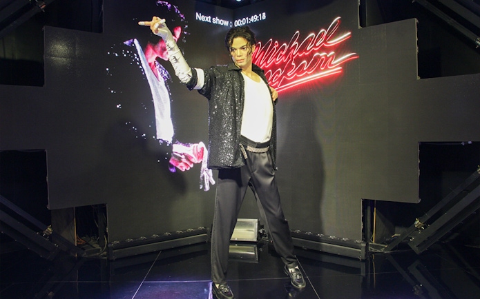 Wax figure of a famous performer at Madame Tussauds Bangkok.