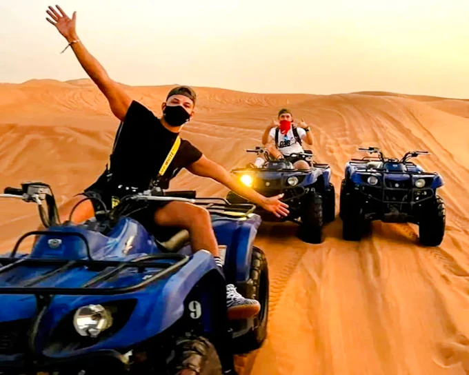 Dubai Lahbab Red Dunes Desert Safari: Sandboarding and Camel Ride (Product 56181)
