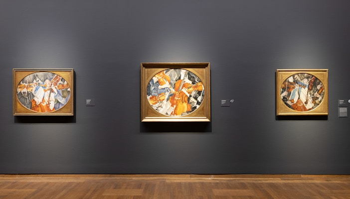 Visitors exploring the art exhibits at the Leopold Museum, one of the stops included in the Combo: Leopold Museum + Kunsthistorisches Museum Tickets in Vienna