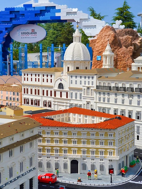 Lego model of Italian architecture at Legoland Waterpark in Gardaland.