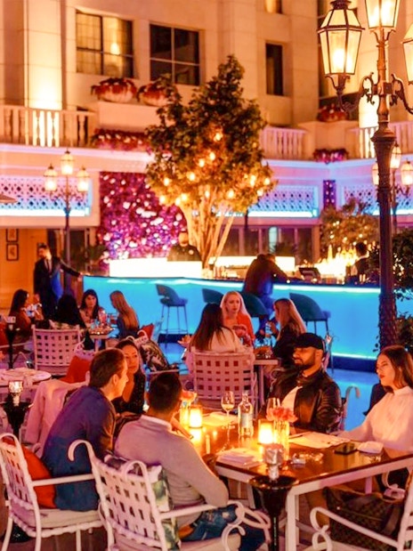 Dining at Le Patio Restaurant before La Perle By Dragone show in Dubai.
