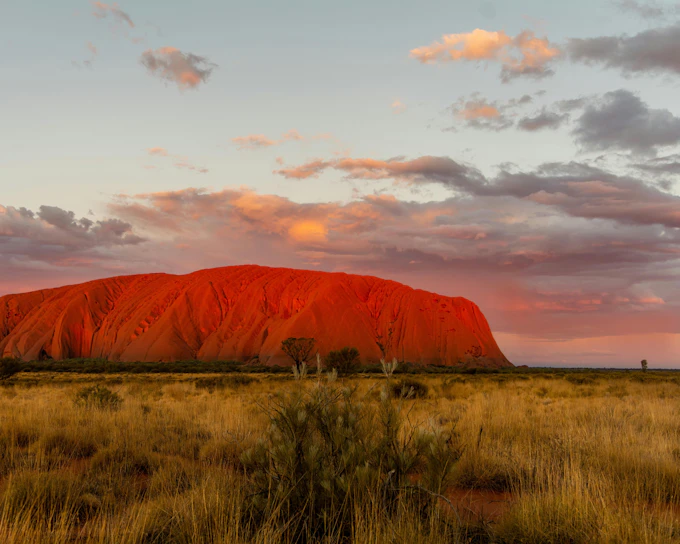 Sunset at Uluru: Sacred Sites Tour with Rock Art, Sparkling Wine, Cheeseboard and Hotel Transfers