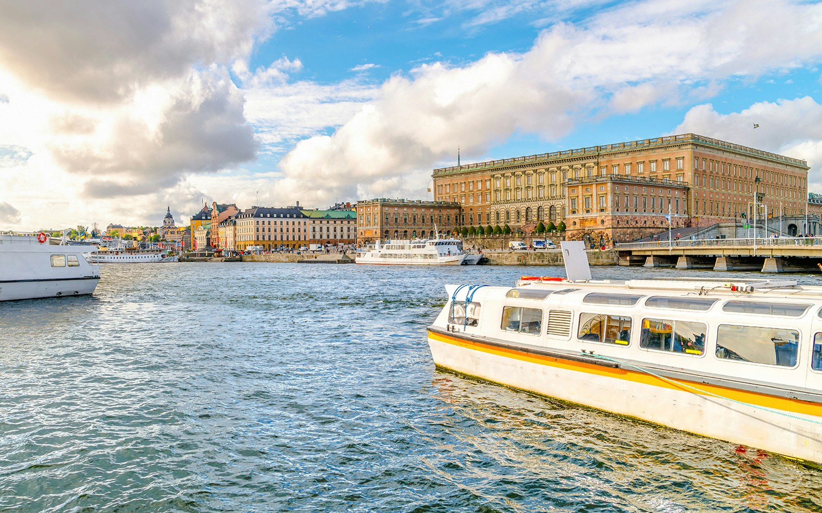 Djurgrden City Canal Cruise boat at Strandvagskajen Promenade, Stockholm.