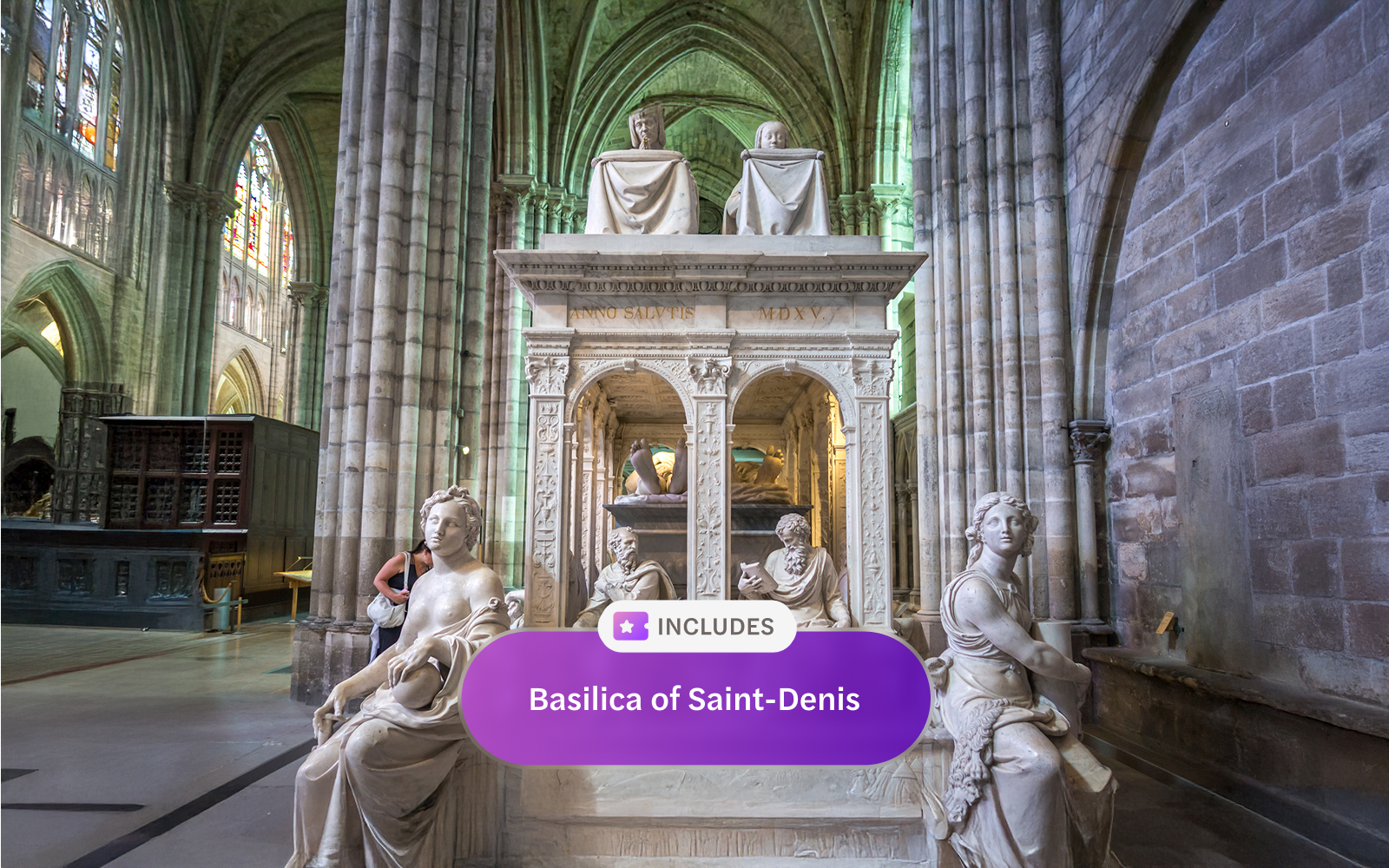 Tomb sculptures inside Basilica of Saint Denis, Paris.