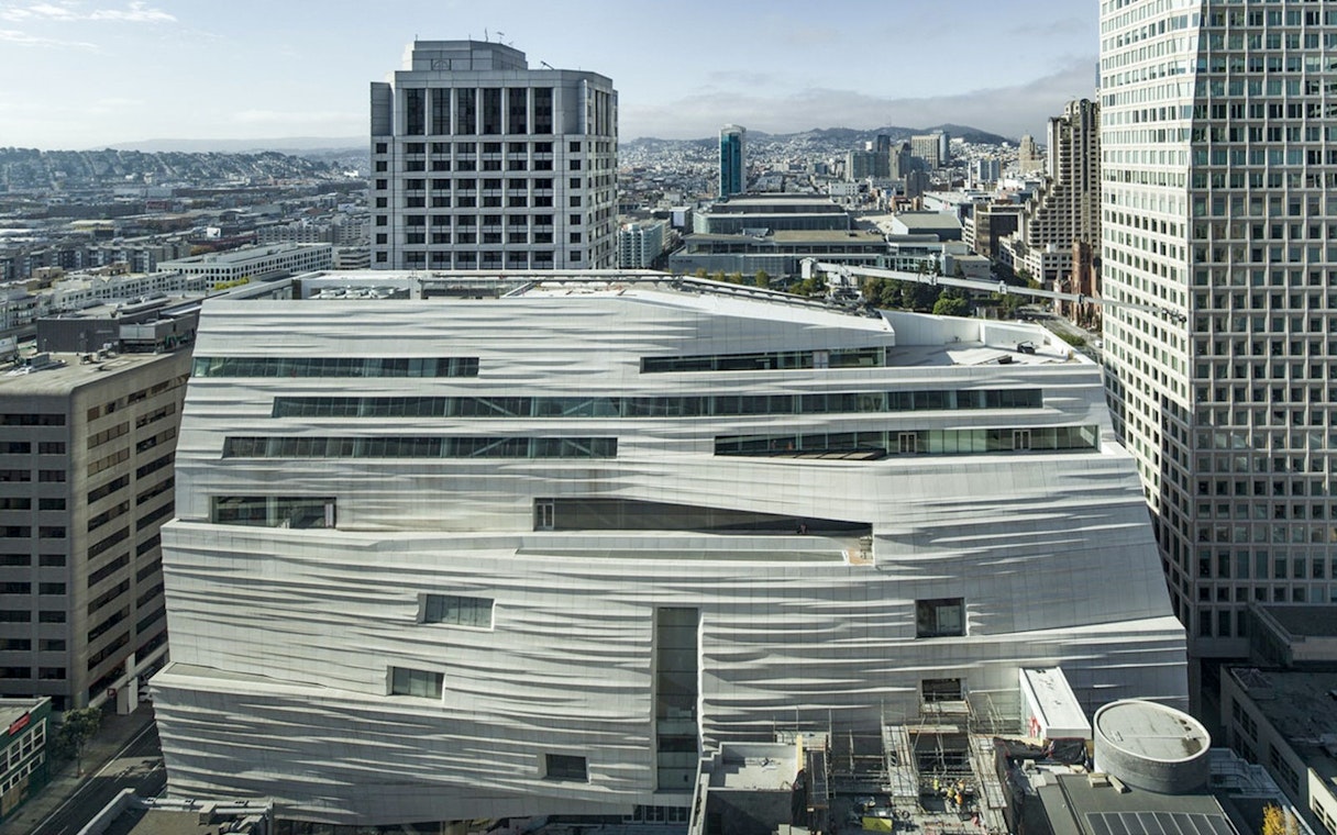 San Francisco Museum of Modern Art exterior with unique architectural design.