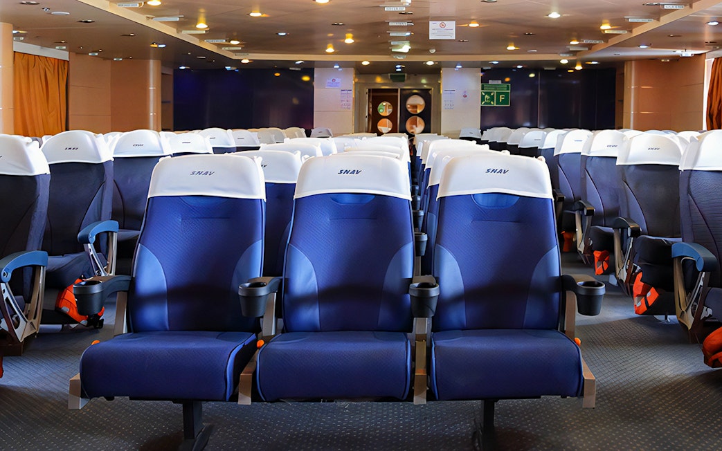 SNAV ferry seating area for Naples to Capri route.