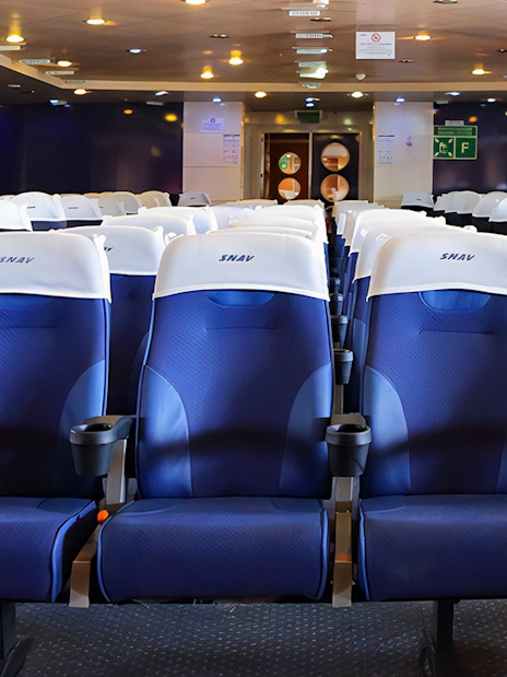 SNAV ferry seating area for Naples to Capri route.
