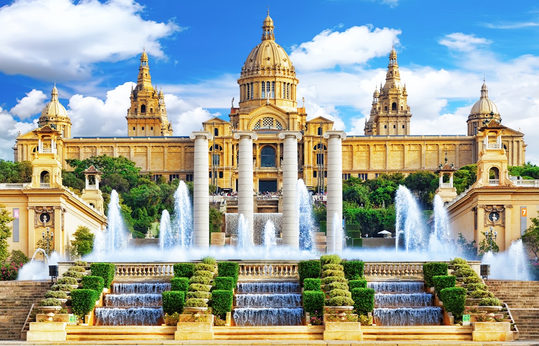 Visitors exploring exhibits at the History Museum of Catalonia in Barcelona.