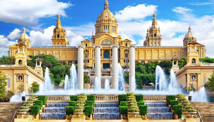 Visitors exploring exhibits at the History Museum of Catalonia in Barcelona.