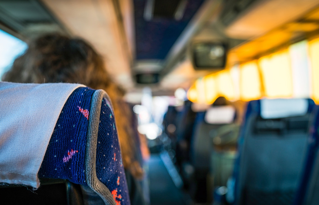 The interior of a bus - Louvre Abu Dhabi