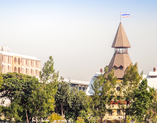 Thammasat University, Tha Pachan campus view from Chao Phraya River.