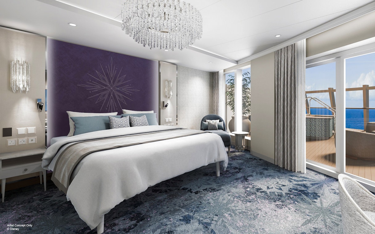 Concierge Royal Suite with oceanview verandah on Disney Adventure Cruise.