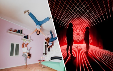 Upside Down House and AMAZE Amsterdam light installation experience.