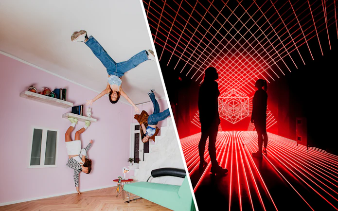 Upside Down House and AMAZE Amsterdam light installation experience.