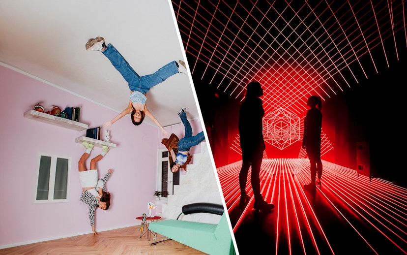 Upside Down House and AMAZE Amsterdam light installation experience.