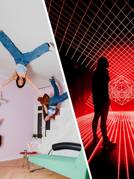 Upside Down House and AMAZE Amsterdam light installation experience.