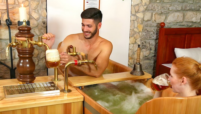 Relaxing beer spa experiences