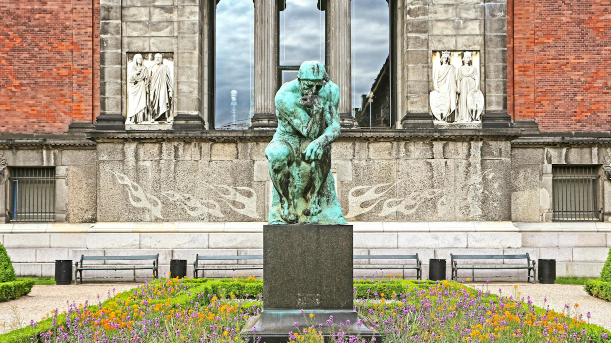 The Thinker sculpture by Auguste Rodin at Ny Carlsberg Glyptotek, Copenhagen.