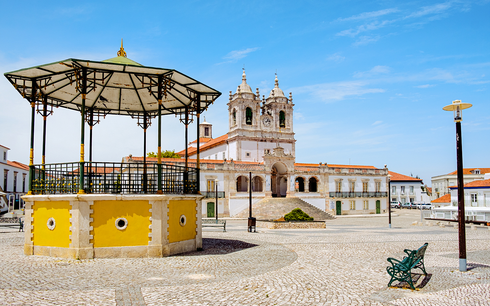 Our Lady of Nazaré church and gazebo in Nazaré, Portugal.
