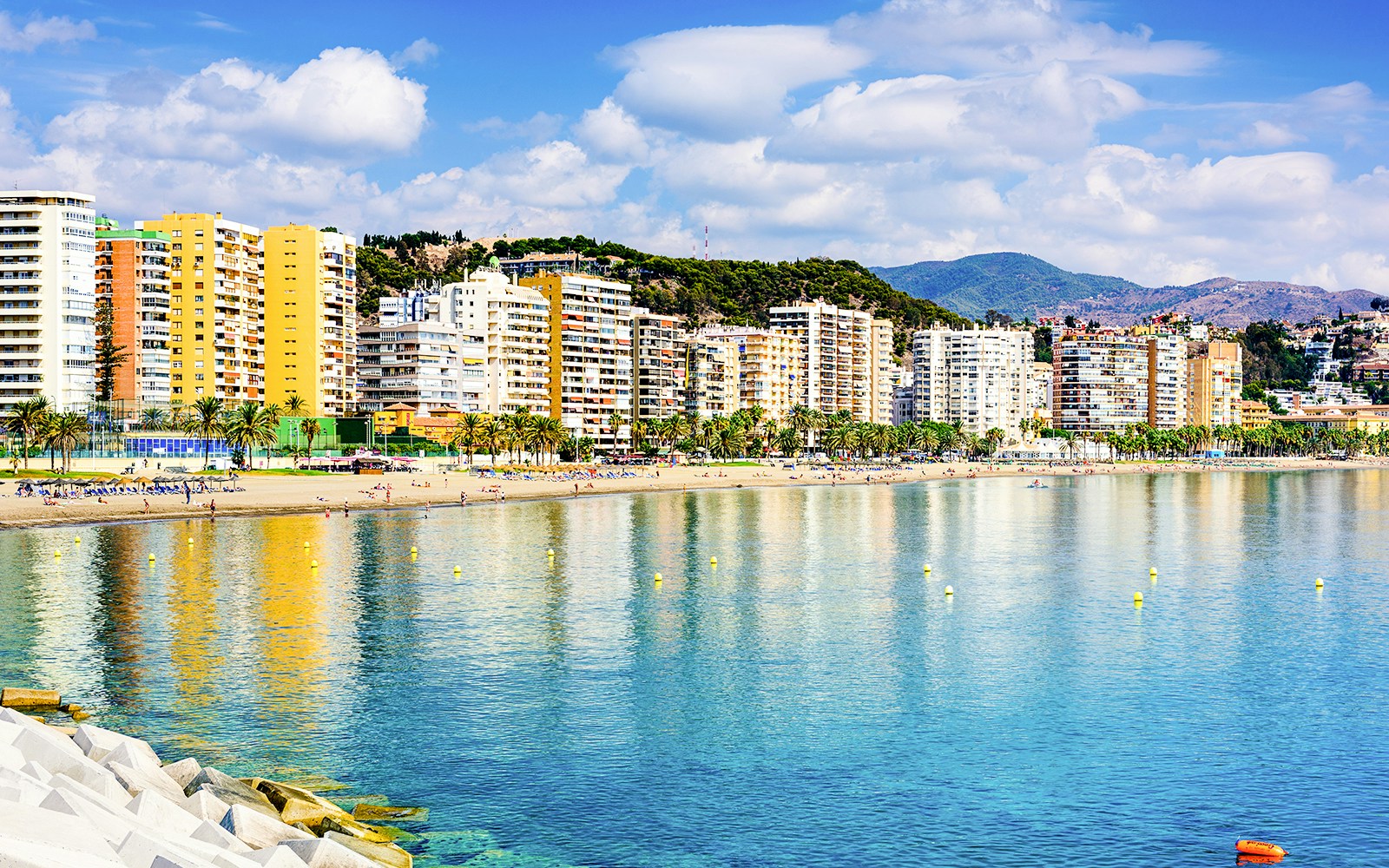 Malaga, Spain Beachfront Skyline