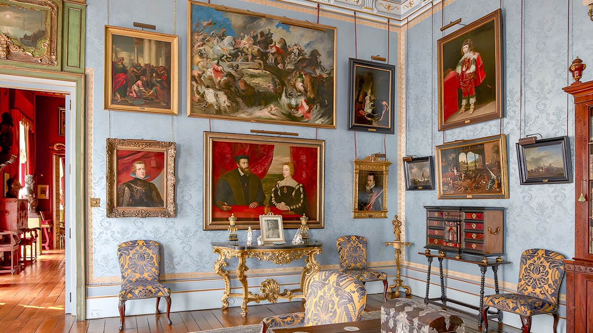 Liria Palace interior with ornate furnishings and artwork, Madrid.