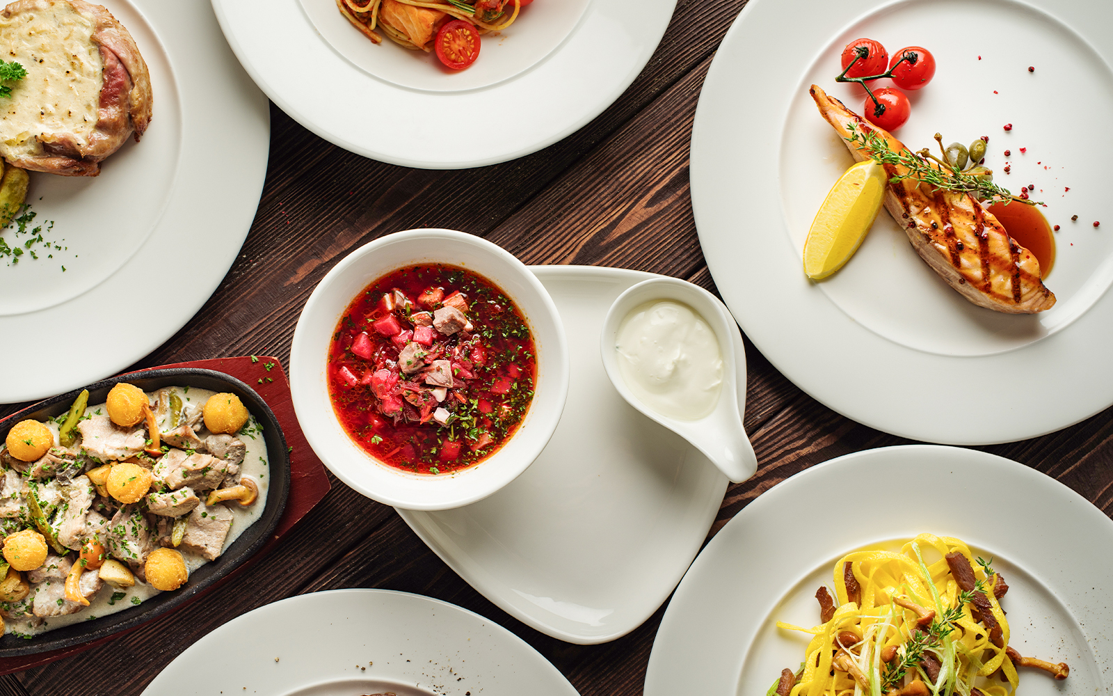 Food at Beacon Boston view