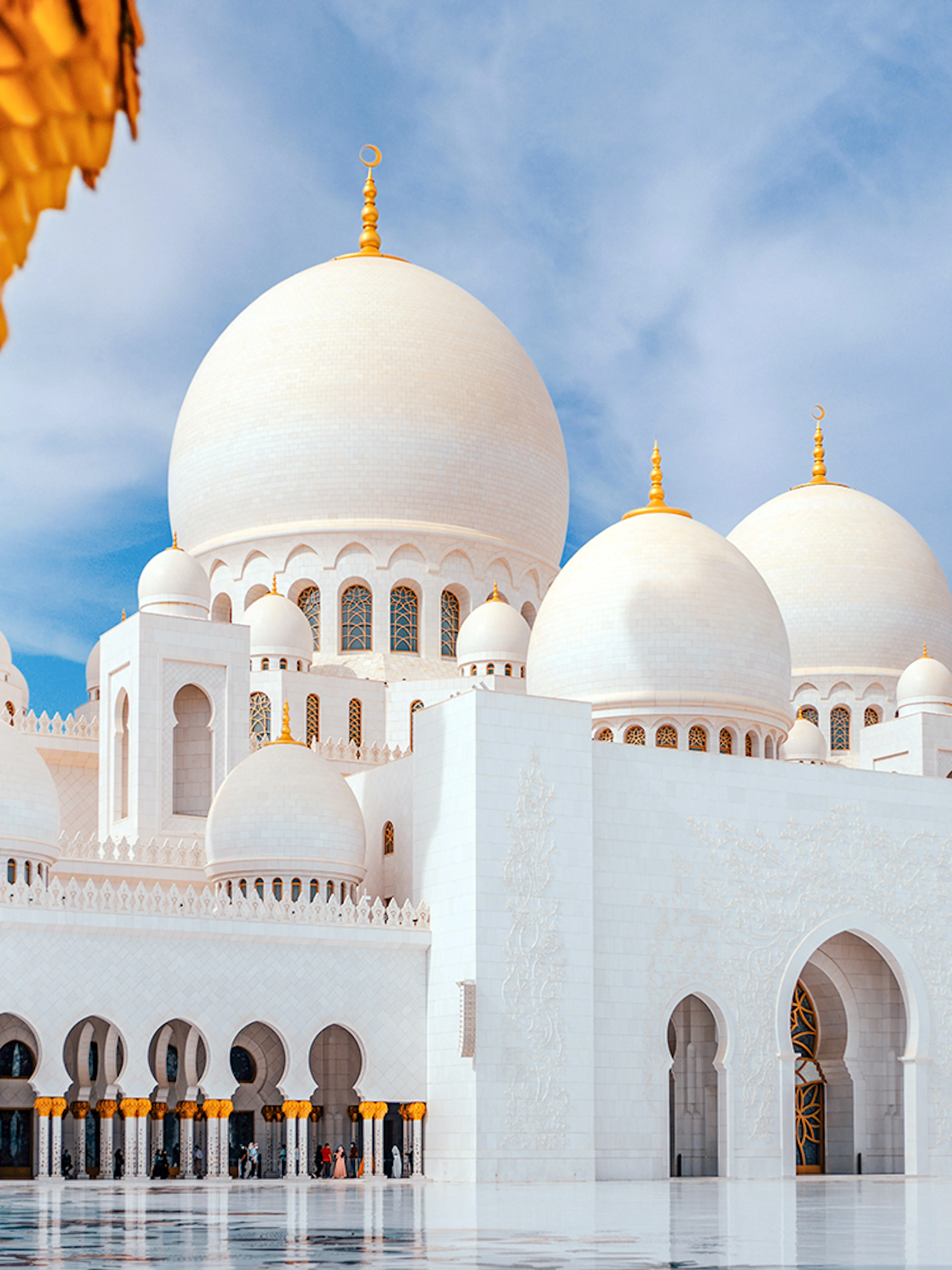Sheikh Zayed Grand Mosque domes and arches, Abu Dhabi.