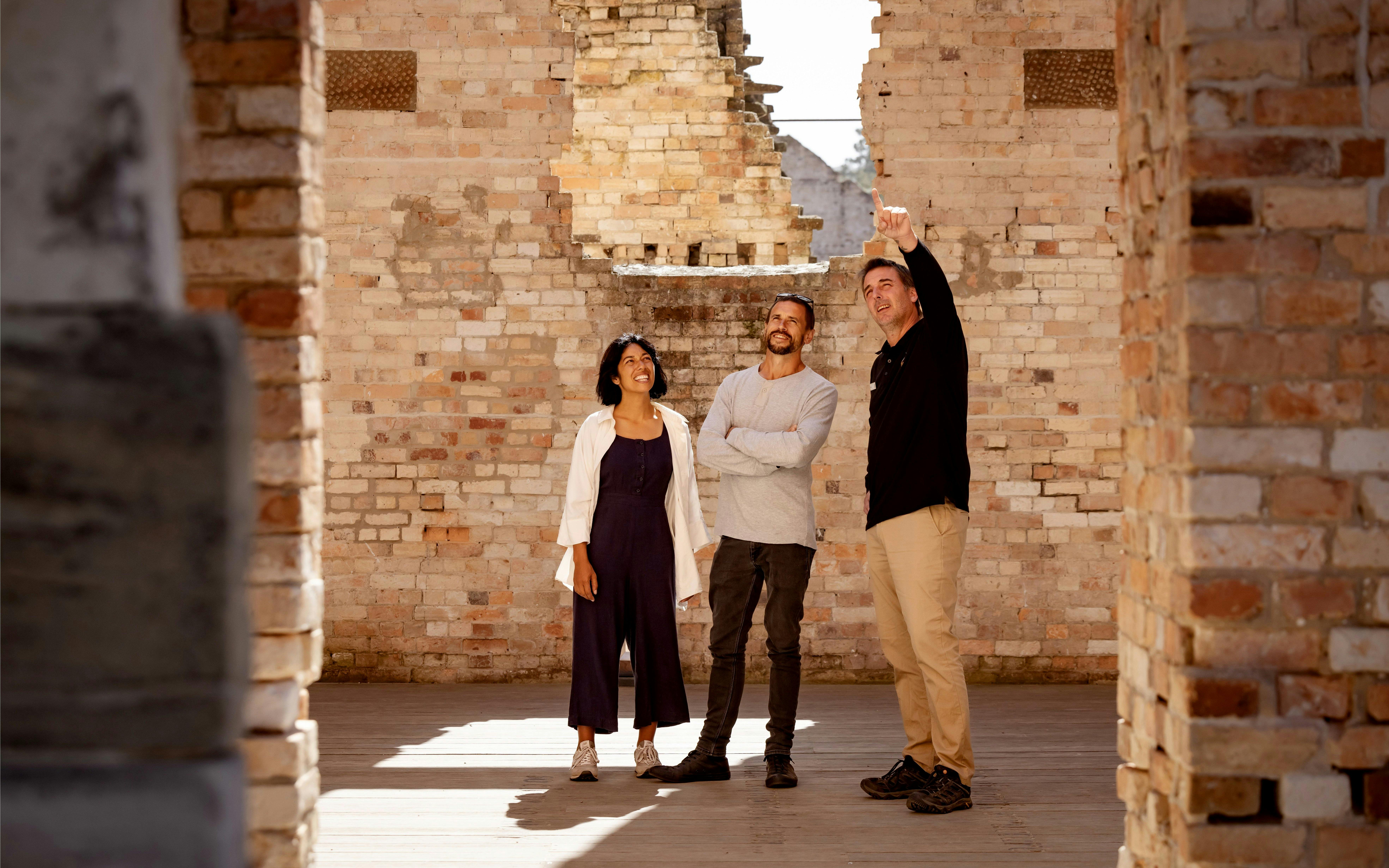 Visitors exploring historic ruins at Port Arthur, Tasman Peninsula.
