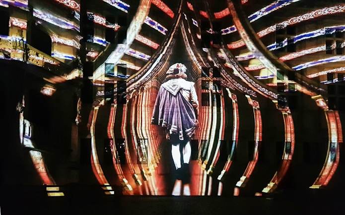 Sound and Light Show at Royal Château of Blois with historical projection.