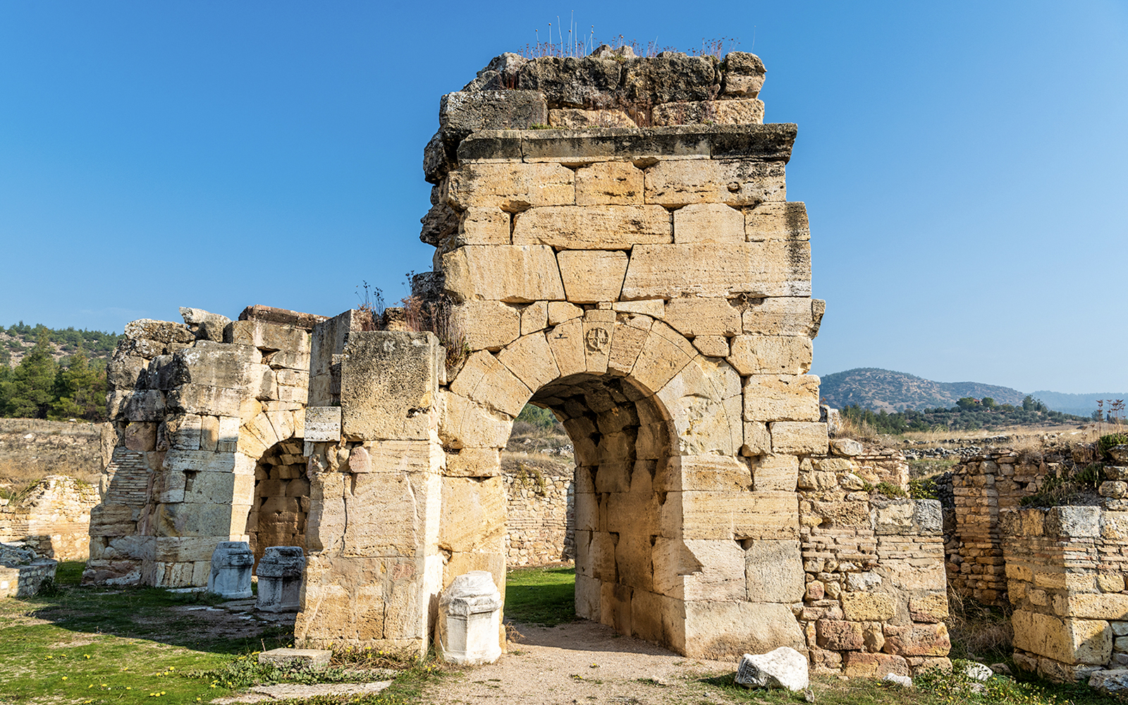 Martyrium of St Philip archway at Hierapolis ancient site, Turkey.